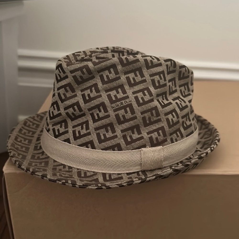 Fendi Brown Monogram Hat Authentic - Picture 2 of 6